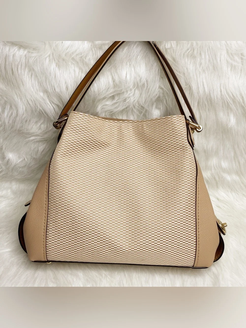 Coach NWT Legacy Jacquard Edie Tan/Beechwood Shoulder Bag w/ Dustbag - Picture 5 of 9